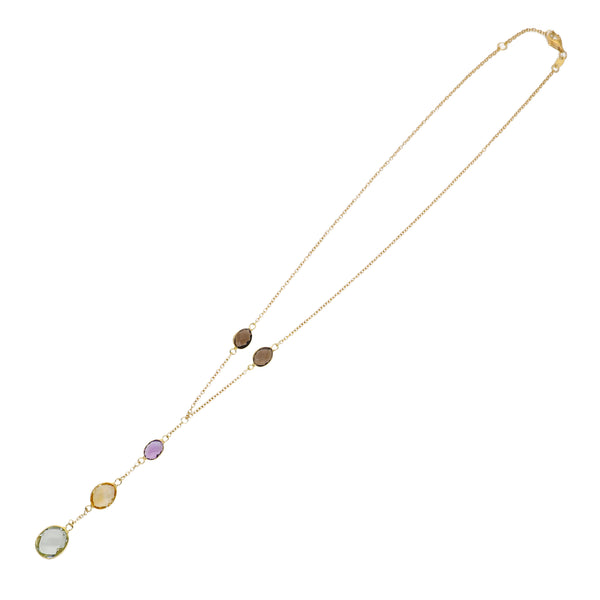 Collar Oro Amarillo Piedras Naturales CO-14297