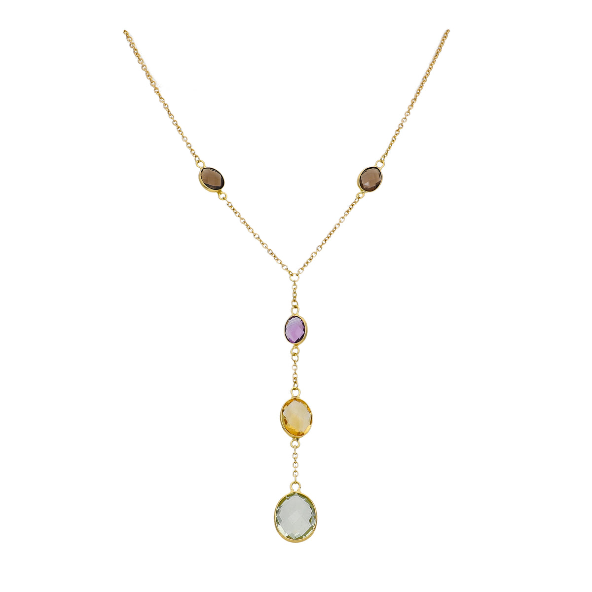 Collar Oro Amarillo Piedras Naturales CO-14297