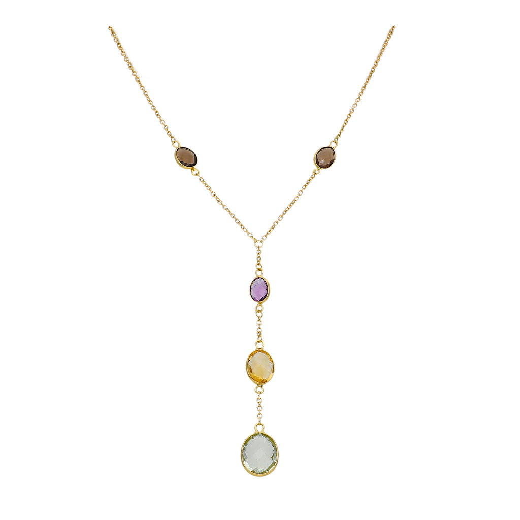 Collar Oro Amarillo Piedras Naturales CO-14297