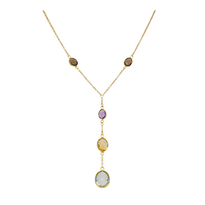 Collar Oro Amarillo Piedras Naturales CO-14297