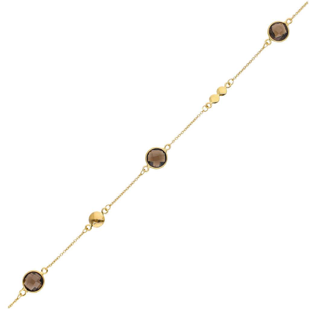 Collar Oro Amarillo y Cuarzo Fumé CO-14299