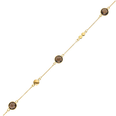 Collar Oro Amarillo y Cuarzo Fumé CO-14299