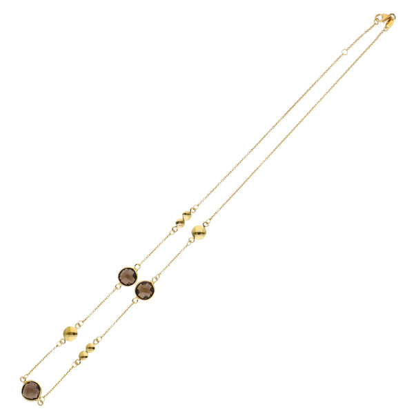 Collar Oro Amarillo y Cuarzo Fumé CO-14299