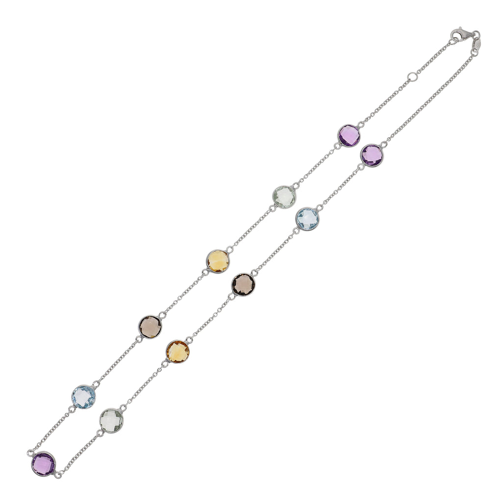 Collar Oro Blanco y Piedras Naturales CO-14300