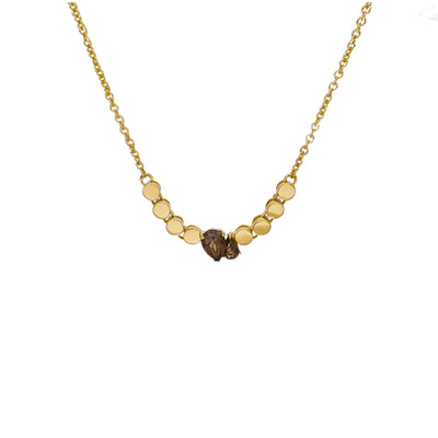 Collar Oro Amarillo y Cuarzo Fumé CO-14301