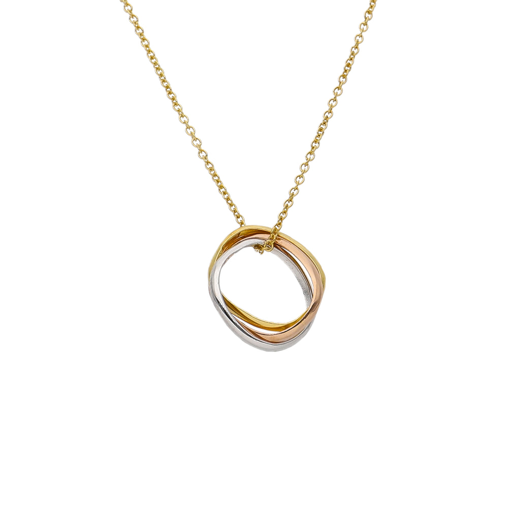 Collar Oro Amarillo, Rosa y Blanco CO-14305