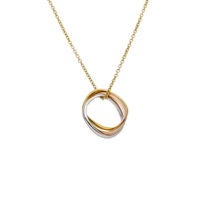 Collar Oro Amarillo, Rosa y Blanco CO-14305