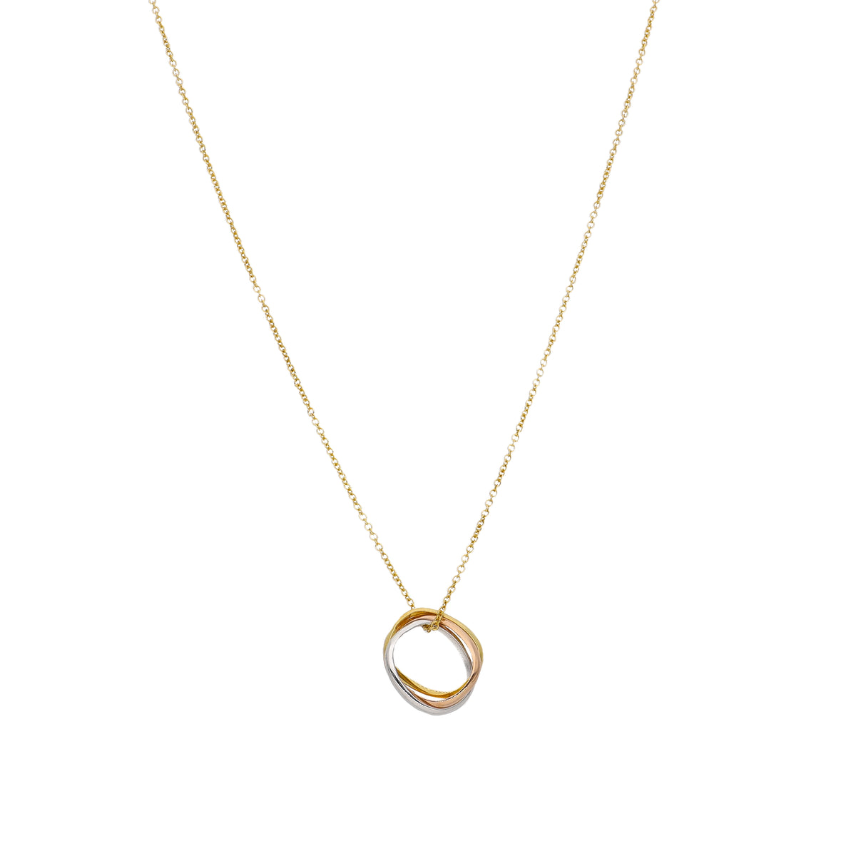 Collar Oro Amarillo, Rosa y Blanco CO-14305