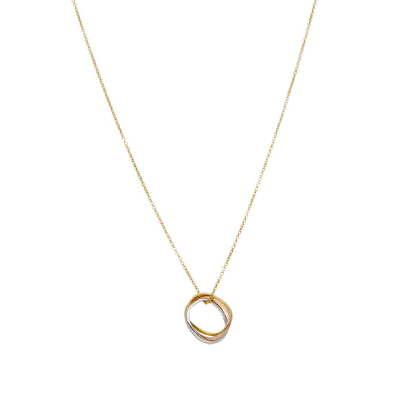 Collar Oro Amarillo, Rosa y Blanco CO-14305