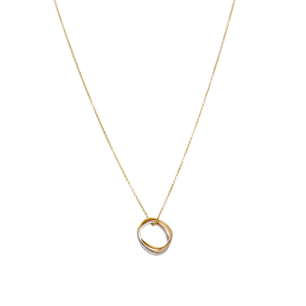 Collar Oro Amarillo, Rosa y Blanco CO-14305