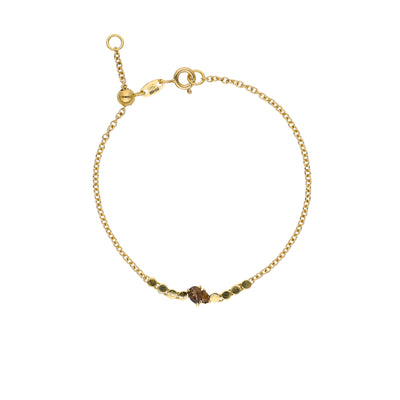 Pulsera Oro Amarillo y Cuarzo Fumé PU-14306