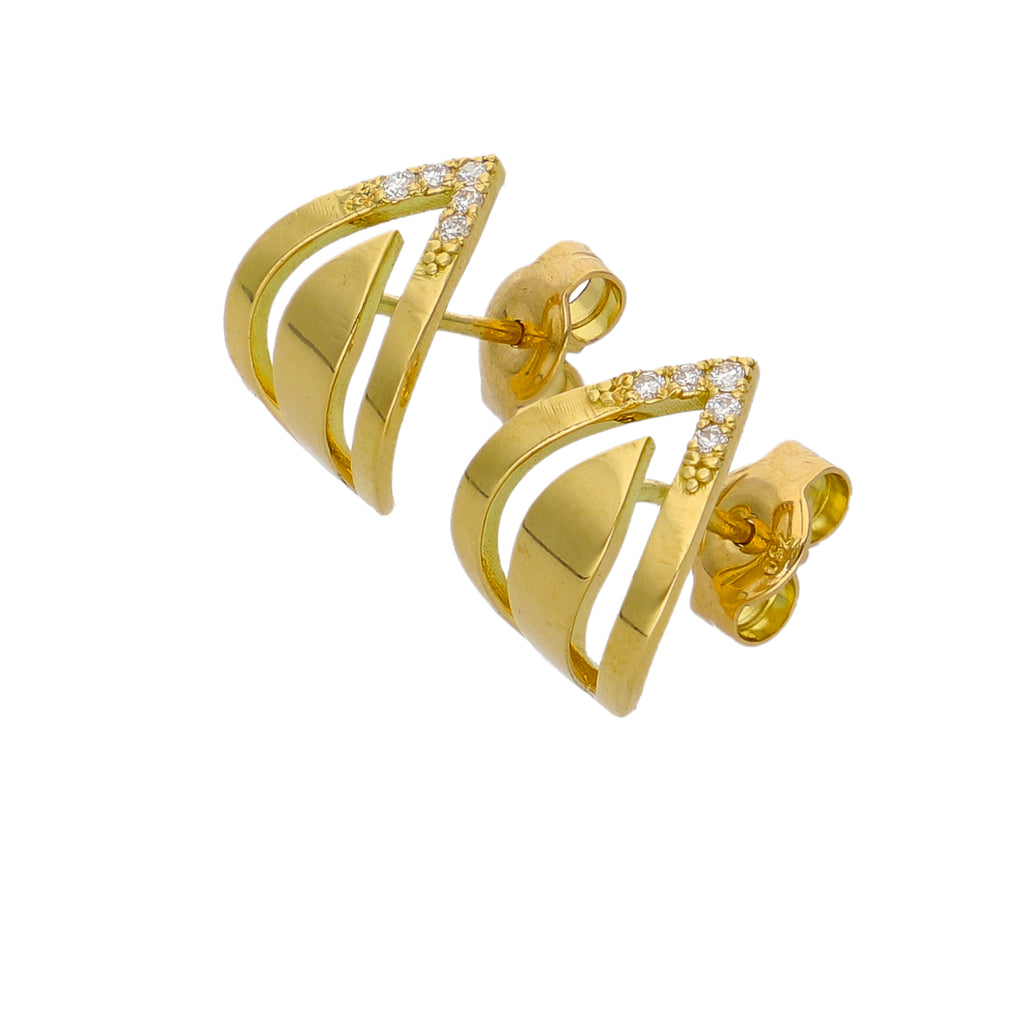 Aros Oro Amarillo y Brillantes AR-14311