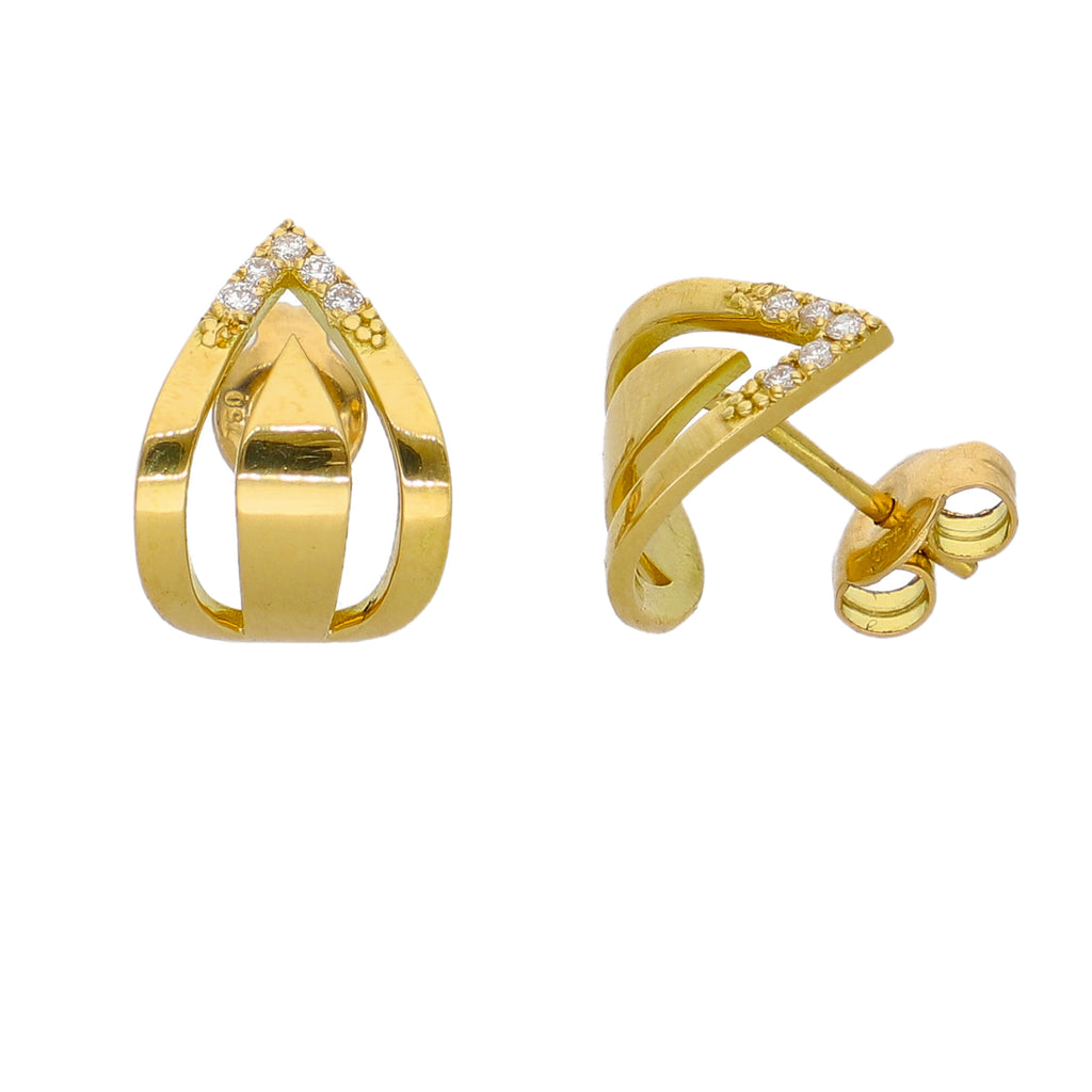 Aros Oro Amarillo y Brillantes AR-14311