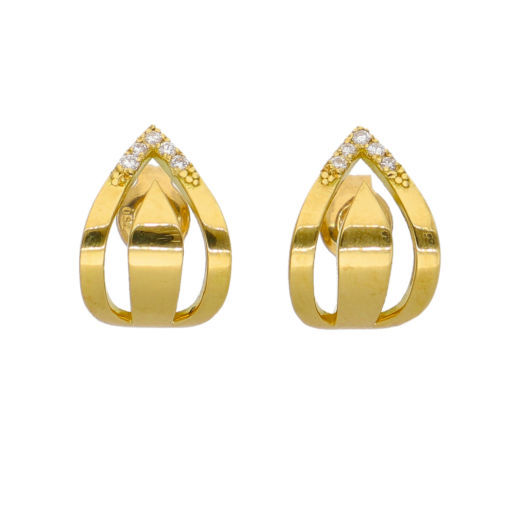 Aros Oro Amarillo y Brillantes AR-14311