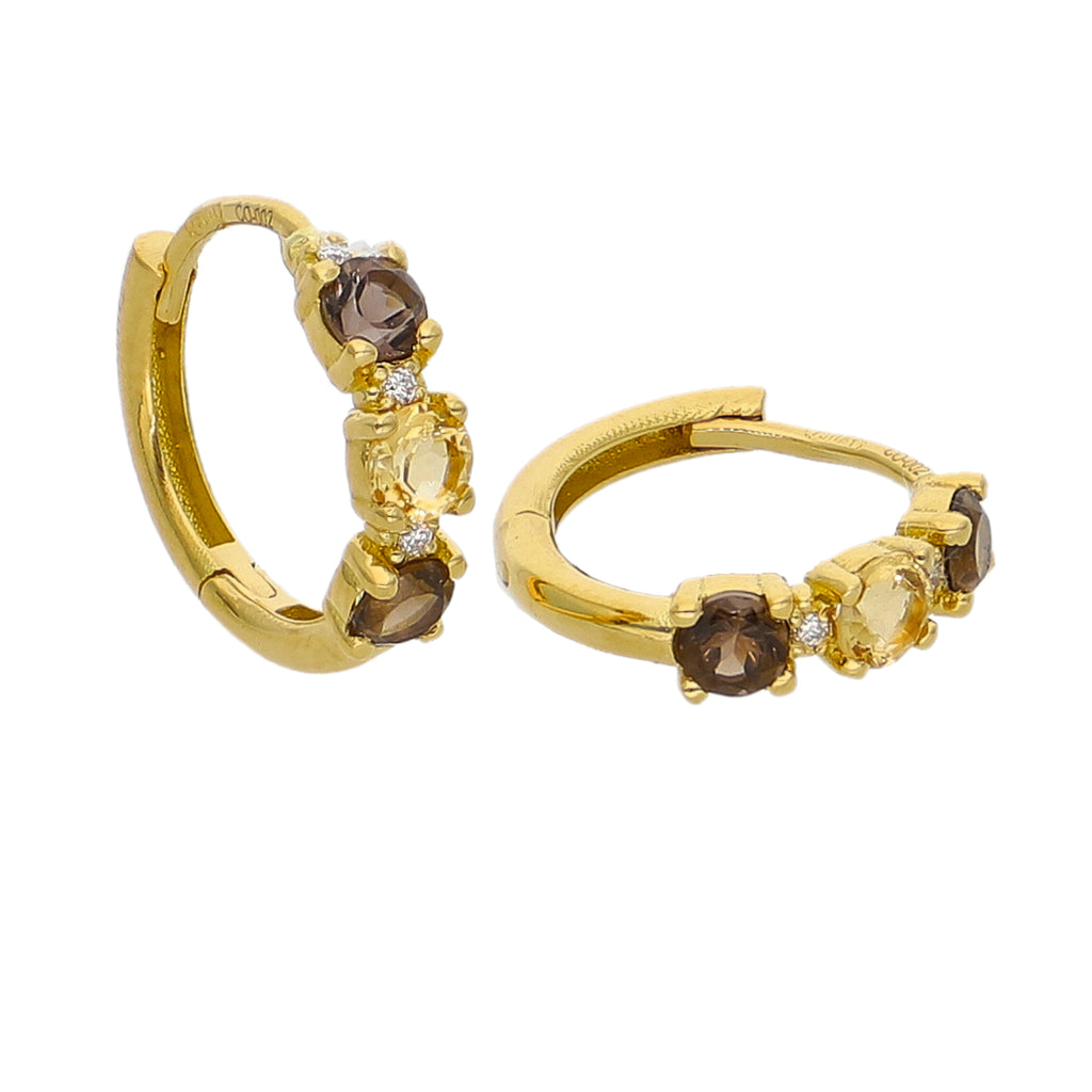 Aros Oro Amarillo, Piedras y Brillantes AR-14312