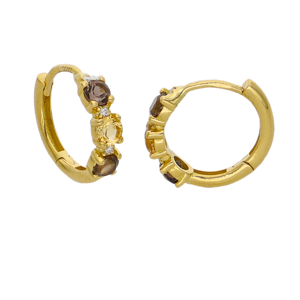 Aros Oro Amarillo, Piedras y Brillantes AR-14312