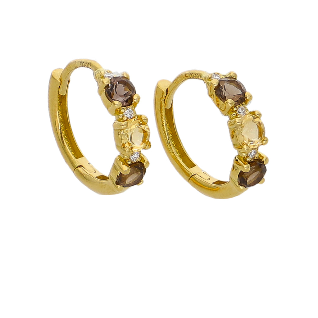 Aros Oro Amarillo, Piedras y Brillantes AR-14312
