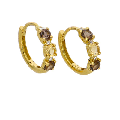 Aros Oro Amarillo, Piedras y Brillantes AR-14312