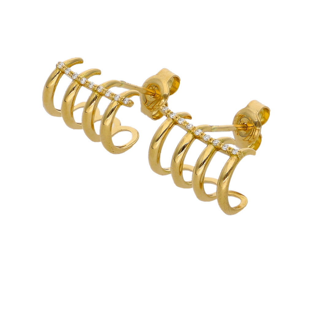 Aros Oro Amarillo y Brillantes AR-14313