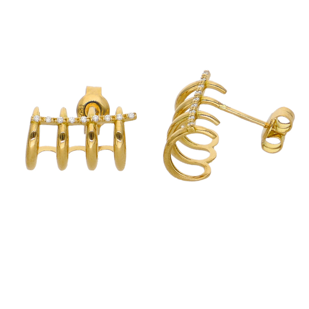 Aros Oro Amarillo y Brillantes AR-14313