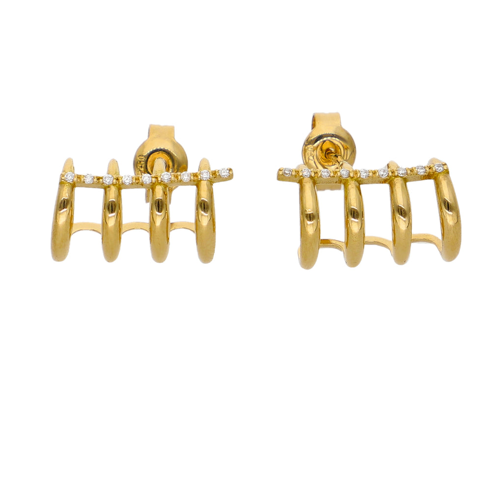 Aros Oro Amarillo y Brillantes AR-14313