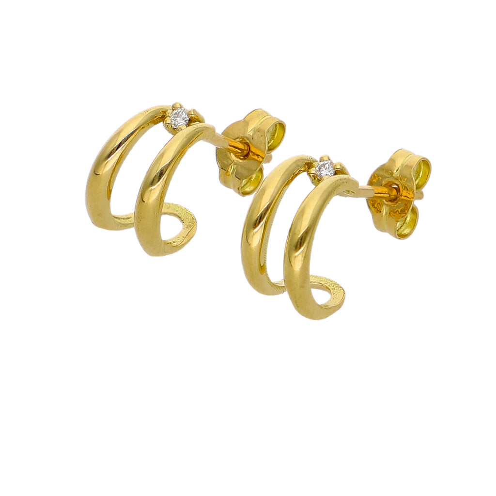 Aros Oro Amarillo y Brillantes AR-14315