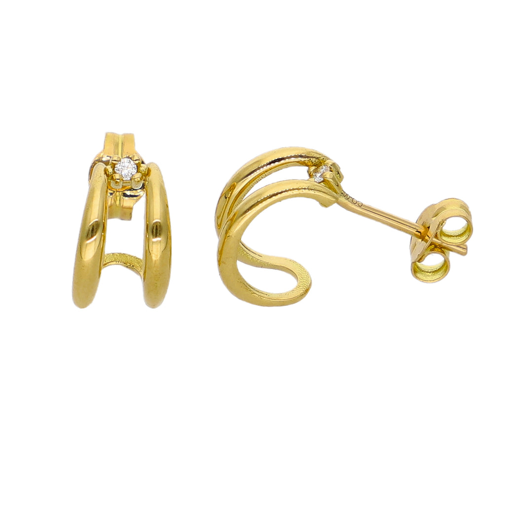 Aros Oro Amarillo y Brillantes AR-14315