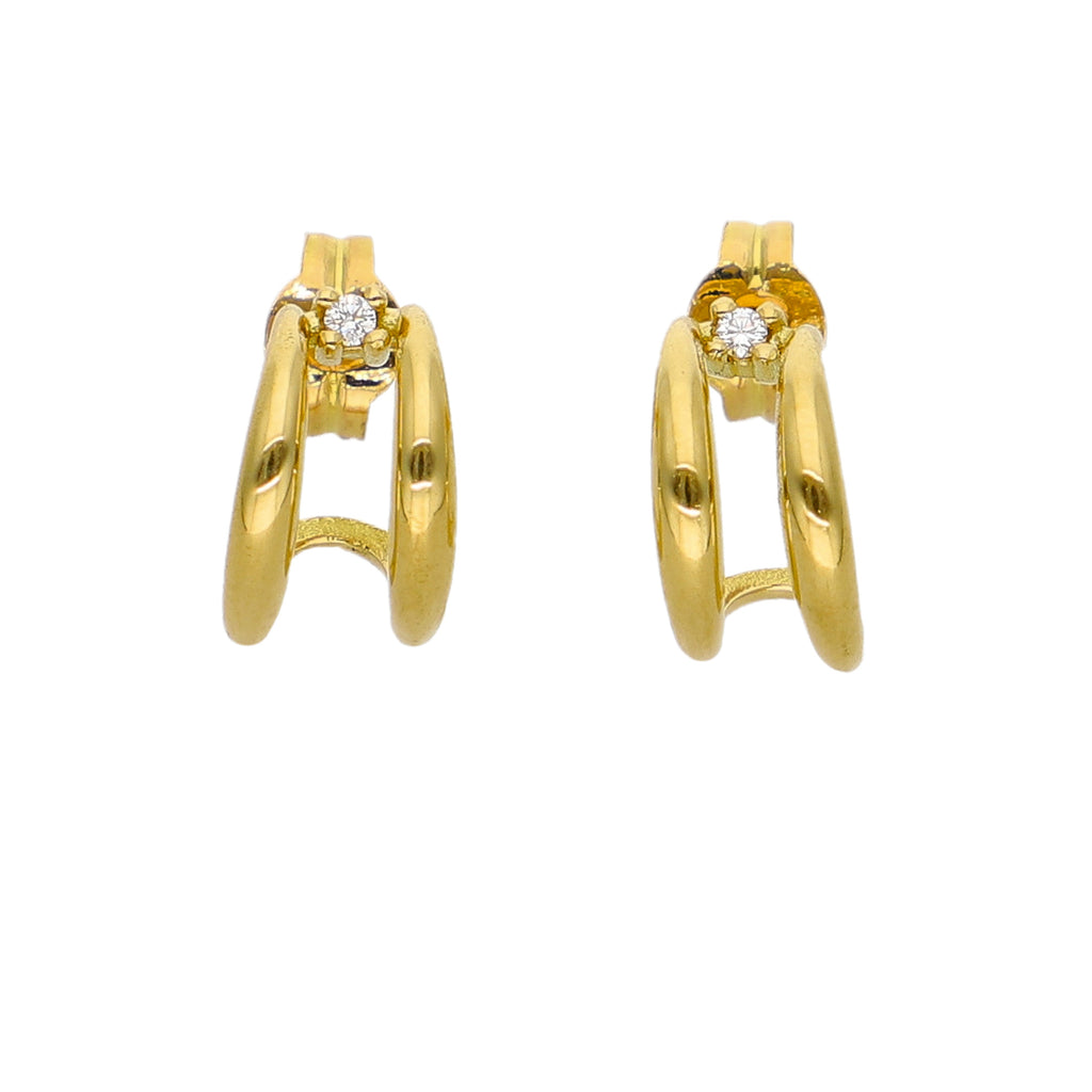 Aros Oro Amarillo y Brillantes AR-14315