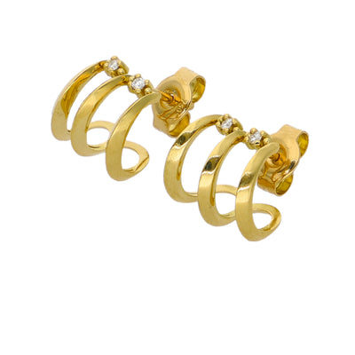 Aros Oro Amarillo y Brillantes AR-14316