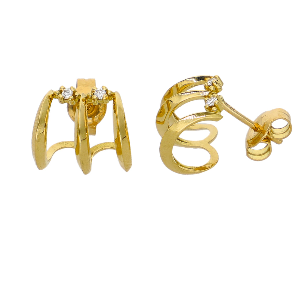 Aros Oro Amarillo y Brillantes AR-14316