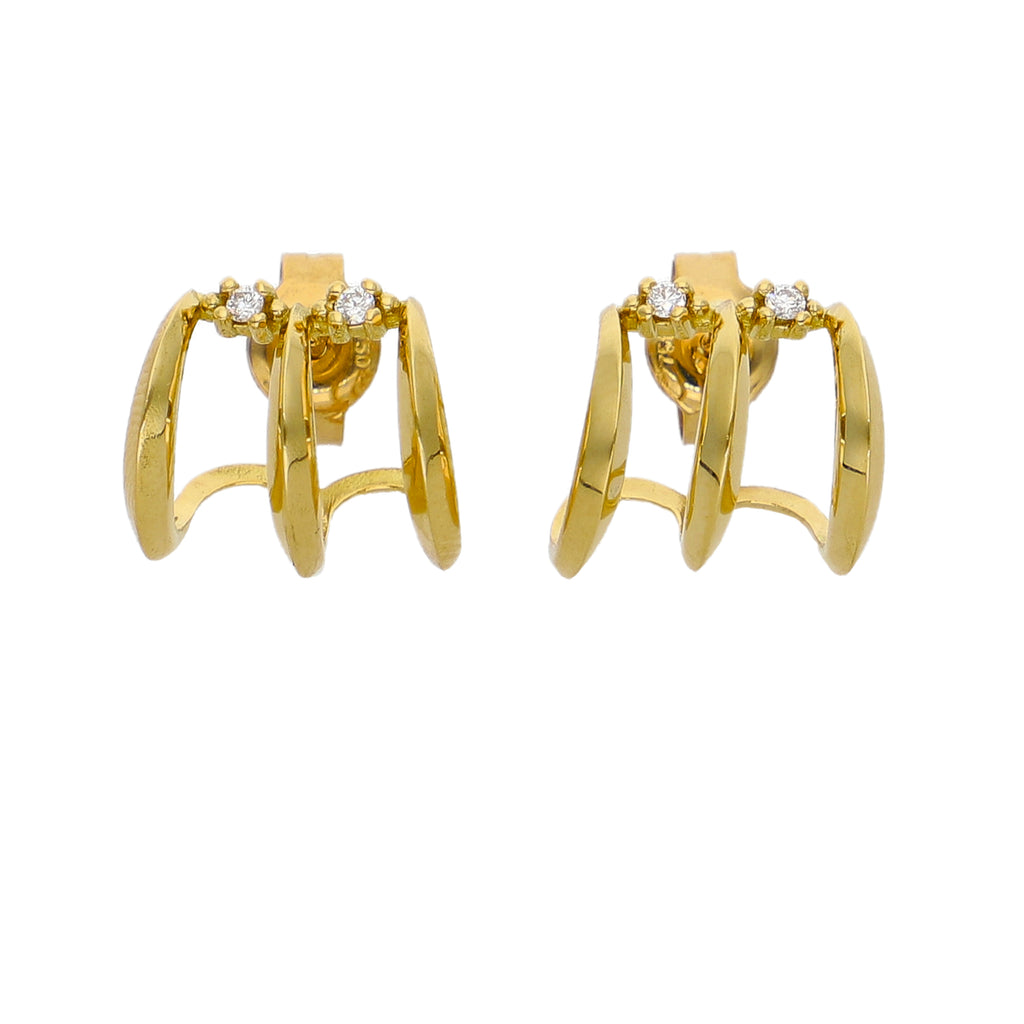 Aros Oro Amarillo y Brillantes AR-14316