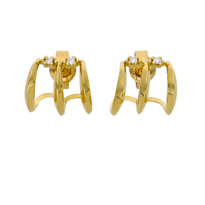 Aros Oro Amarillo y Brillantes AR-14316