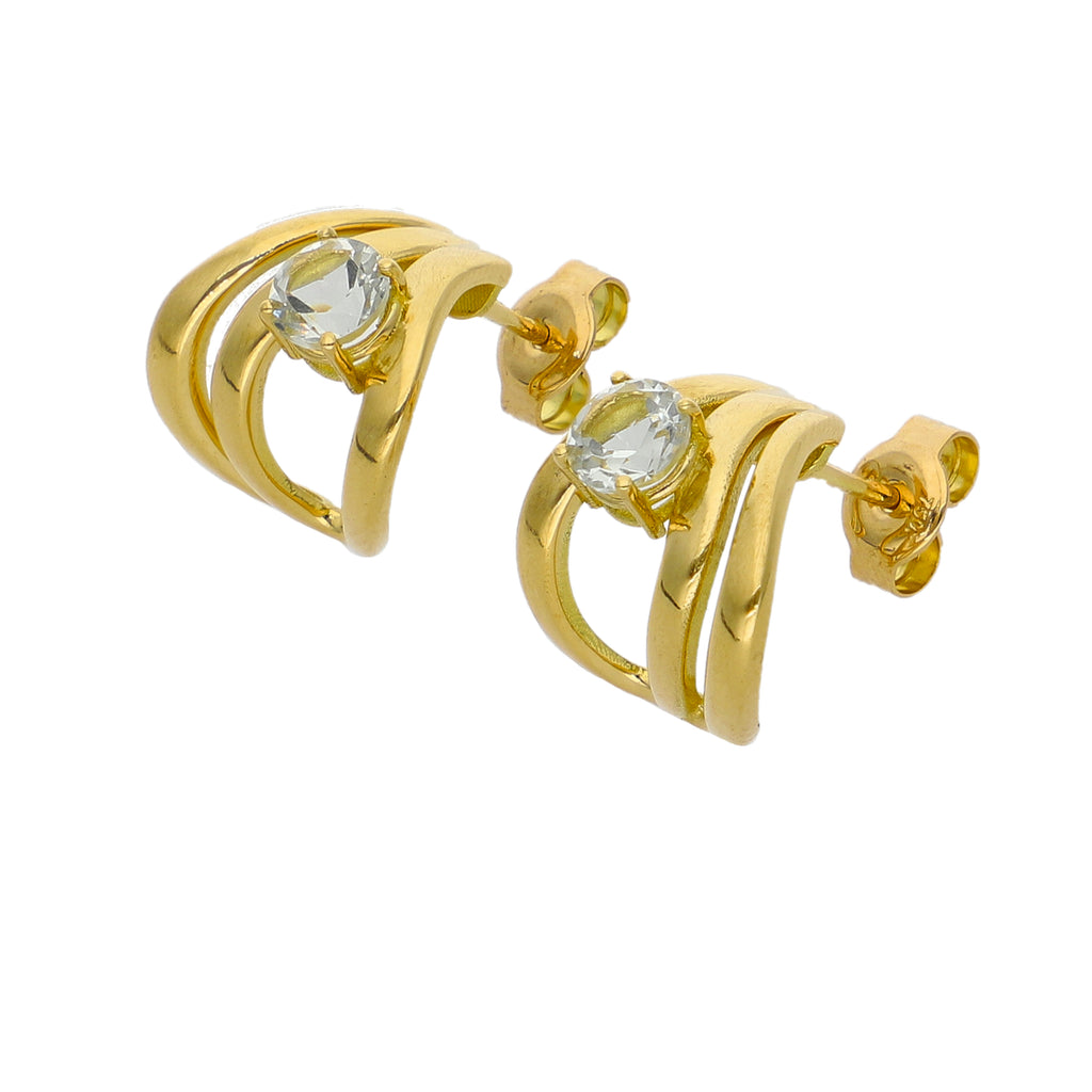 Aros Oro Amarillo y Amatista Verde AR-14317