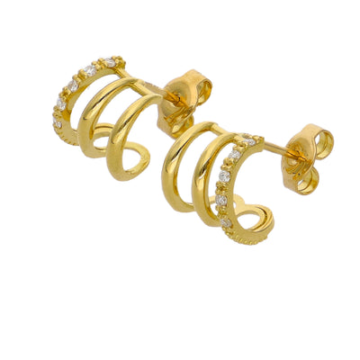 Aros Oro Amarillo y Brillantes AR-14318