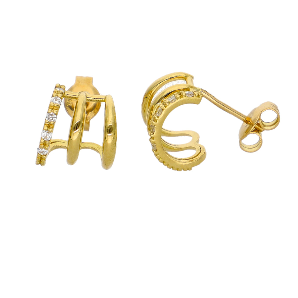 Aros Oro Amarillo y Brillantes AR-14318