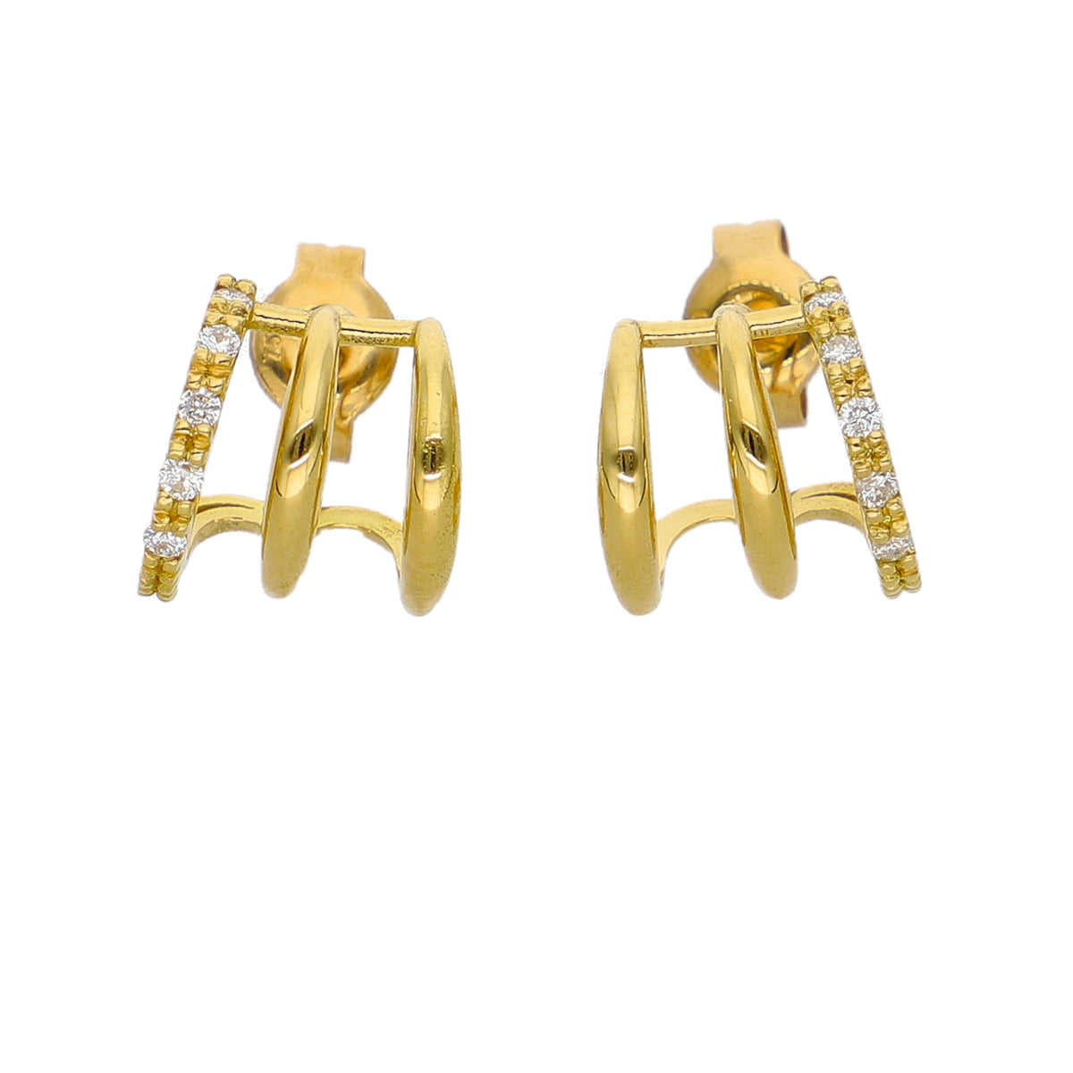Aros Oro Amarillo y Brillantes AR-14318