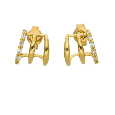 Aros Oro Amarillo y Brillantes AR-14318