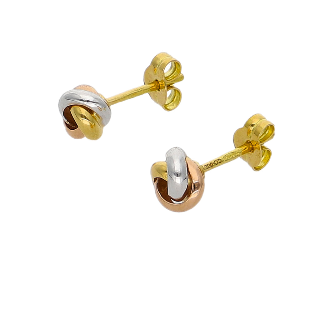 Aros Oro Amarillo, Blanco y Rosa AR-14323