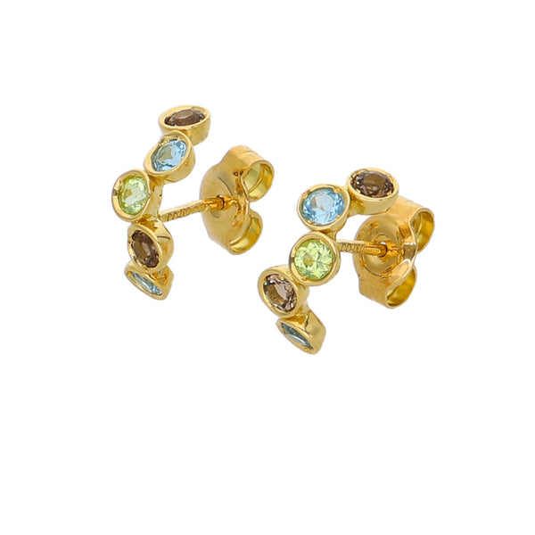 Aros Oro Amarillo Piedras Naturales AR-14332