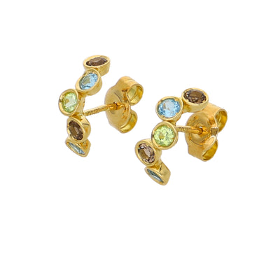 Aros Oro Amarillo Piedras Naturales AR-14332