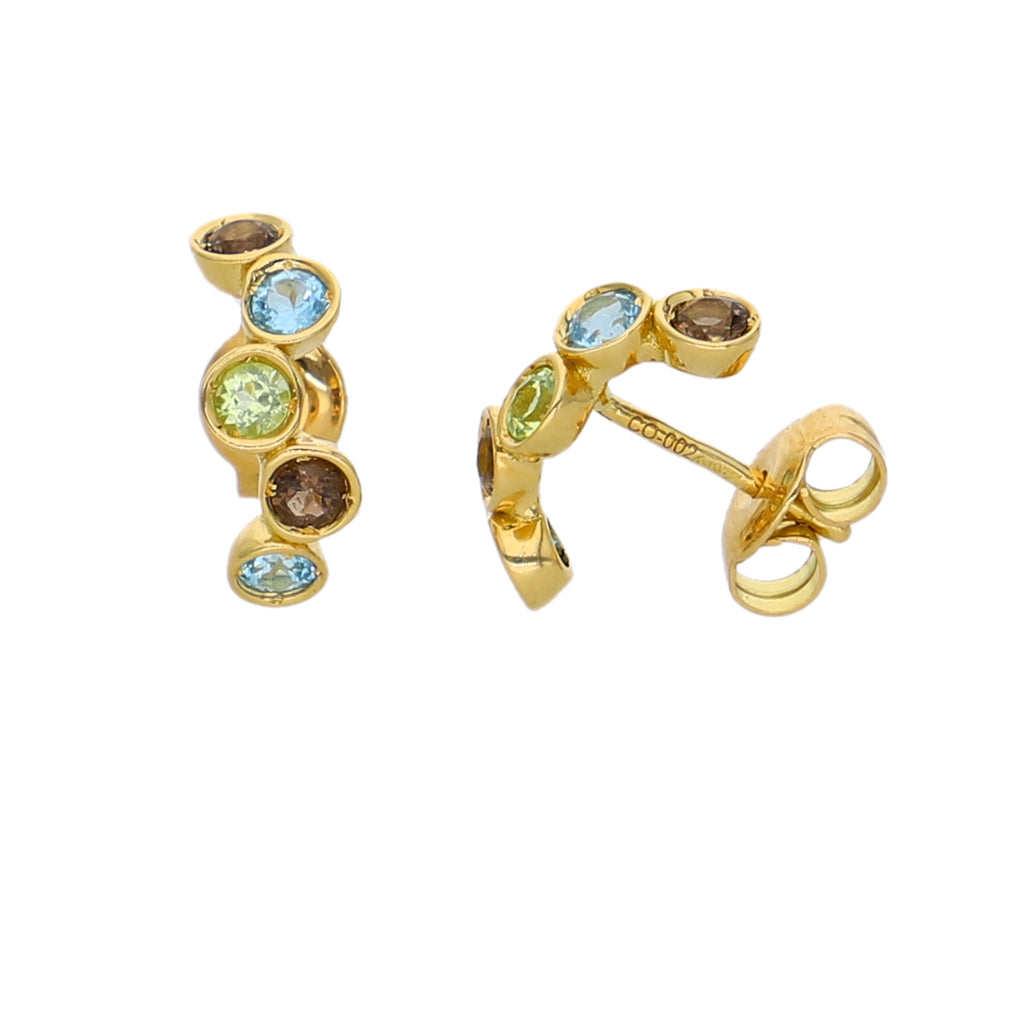 Aros Oro Amarillo Piedras Naturales AR-14332