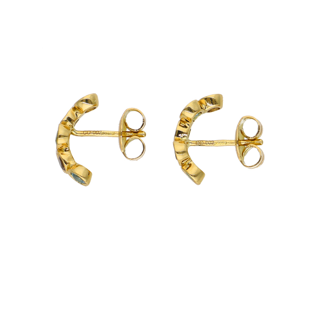 Aros Oro Amarillo Piedras Naturales AR-14332