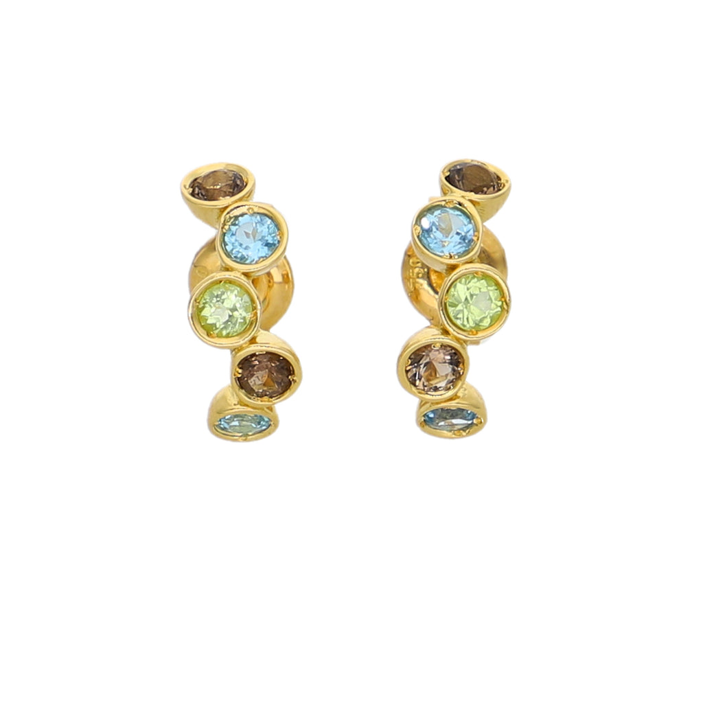 Aros Oro Amarillo Piedras Naturales AR-14332