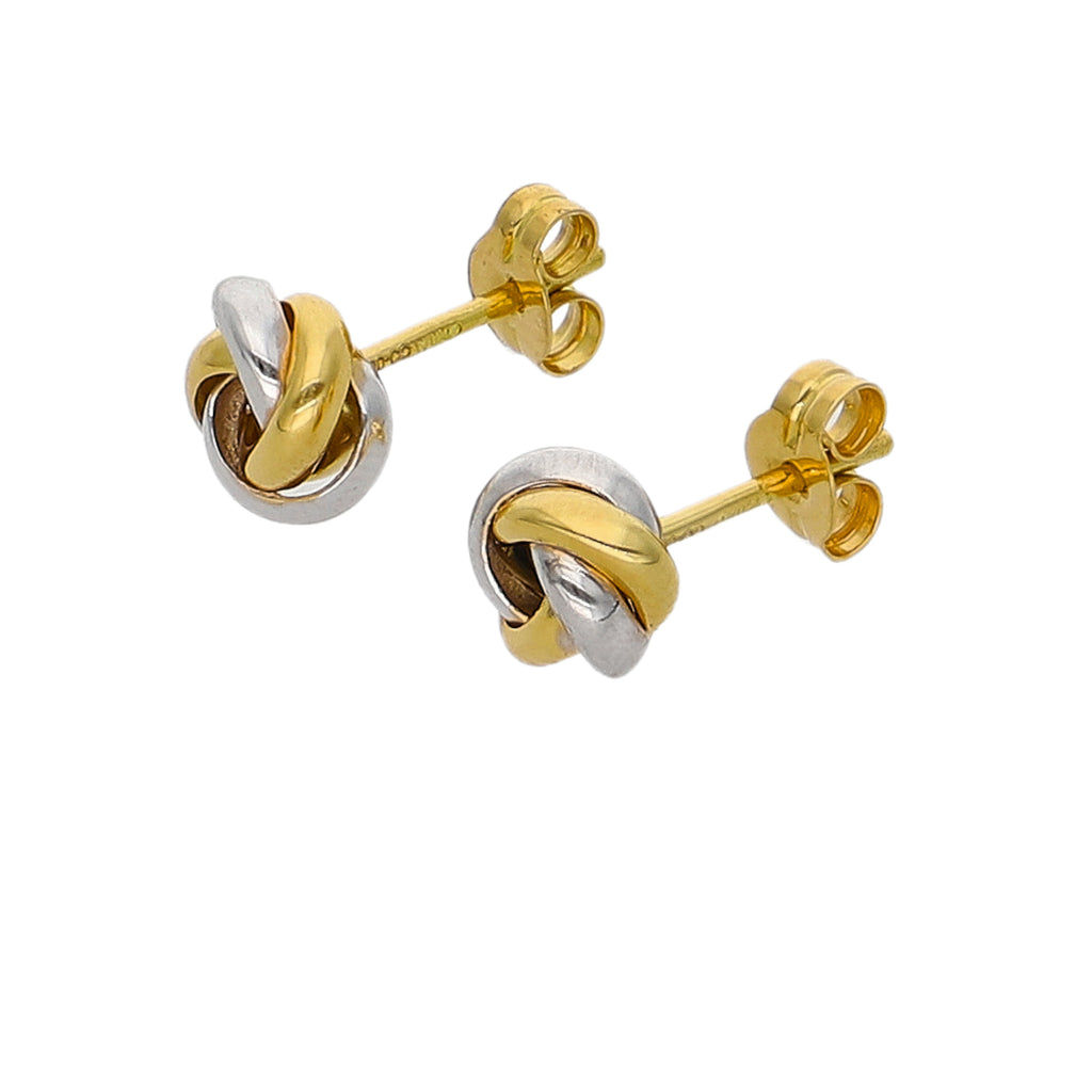 Aros Oro Amarillo y Blanco AR-14334