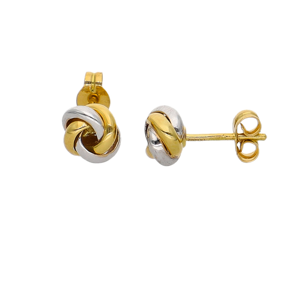 Aros Oro Amarillo y Blanco AR-14334