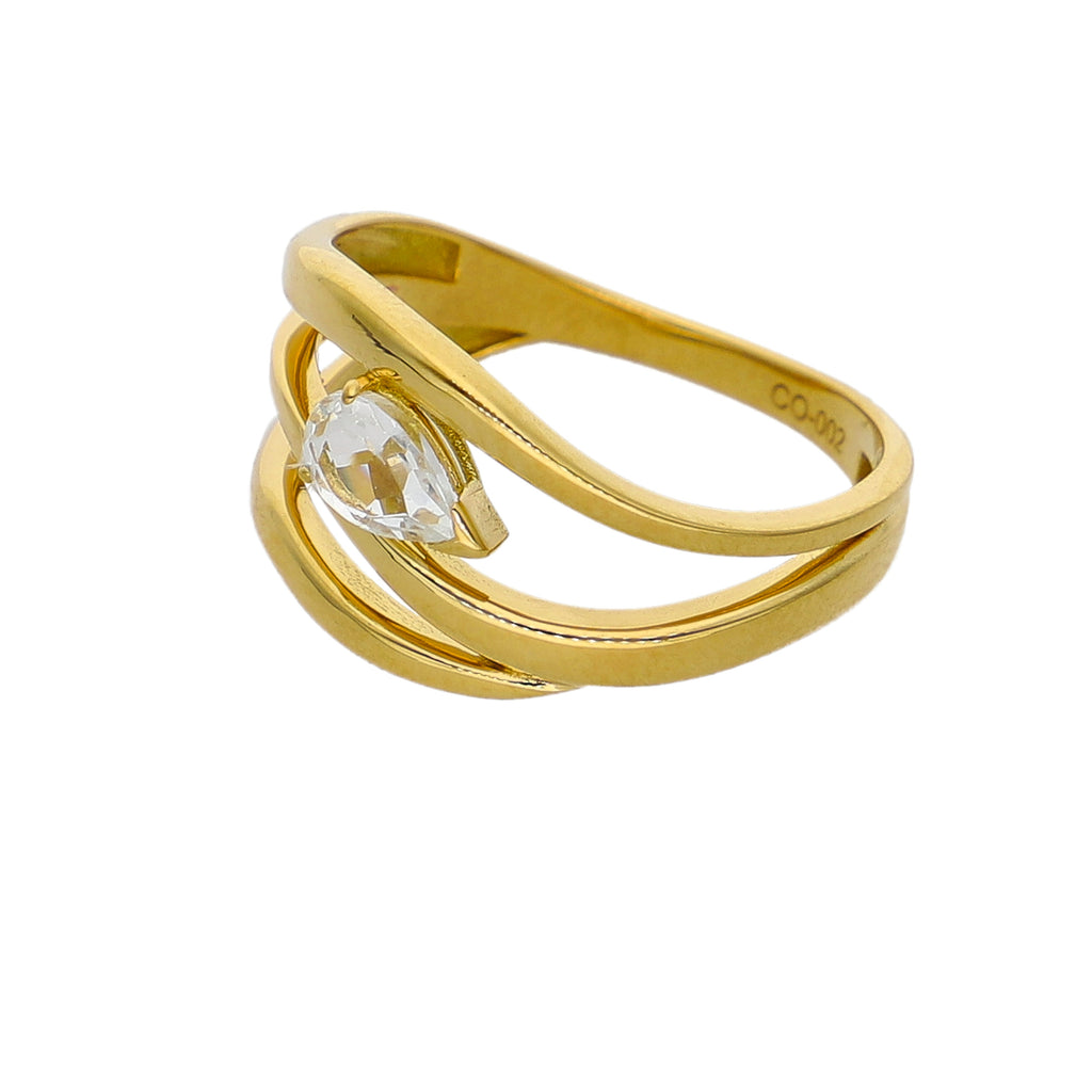 Anillo Oro Amarillo y Topacio Blanco AN-14339