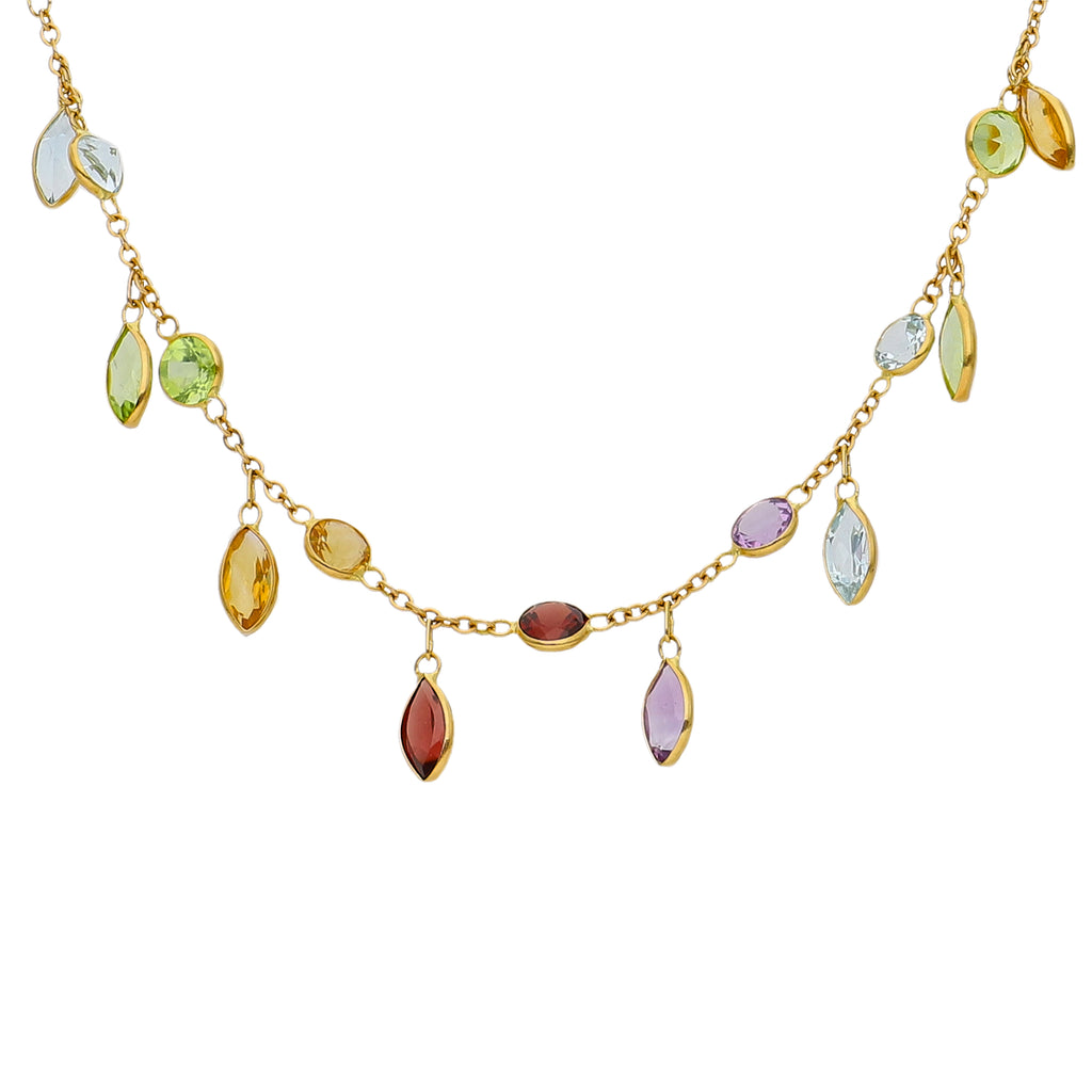 Collar Oro Amarillo Piedras Naturales CO-14343