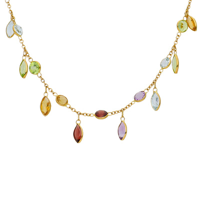 Collar Oro Amarillo Piedras Naturales CO-14343