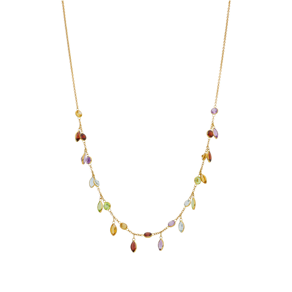 Collar Oro Amarillo Piedras Naturales CO-14343