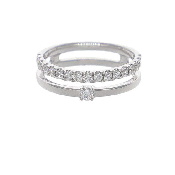 Anillo Oro Blanco y Brillantes AN-14345